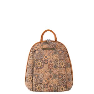 Wholesale Light Blue Patterned Cork Backpack