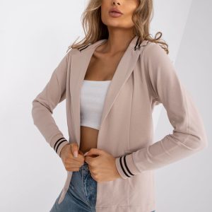 Wholesale Beige cotton jacket in sports style