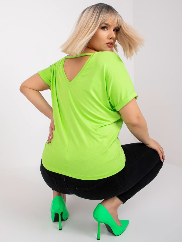 Wholesale Fluo Green Loose Plus Size Blouse Dina