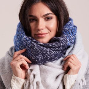 Wholesale Ecru-blue women's winter scarf