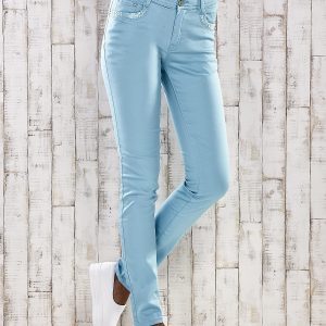 Wholesale Turquoise skinny jeans pants with lace