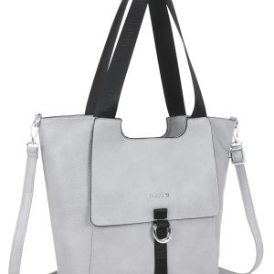 Wholesale Grey shopper bag with long strap LUIGISANTO