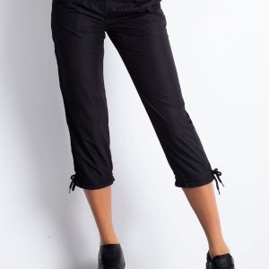 Wholesale Black Button Capri Sports Pants