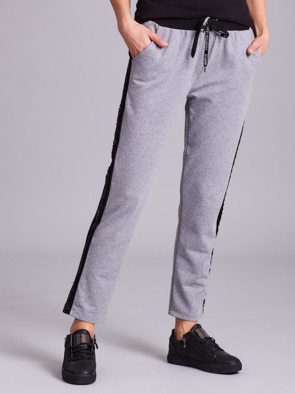 Wholesale Gray trousers with stripes