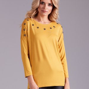 Wholesale Yellow blouse for women with appliqué