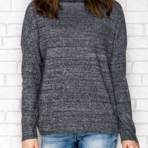 Wholesale Dark Grey Sweater with Raw Finish