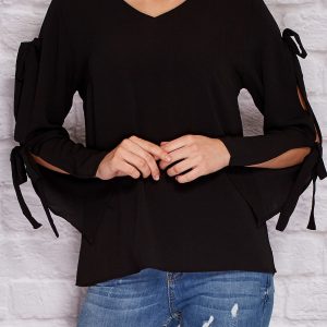 Wholesale Black blouse with bows