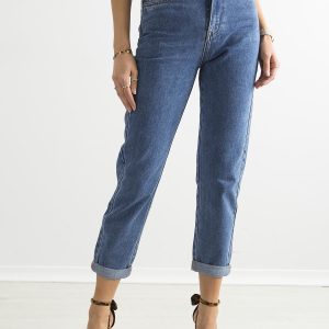 Wholesale Women's pants mom jeans blue