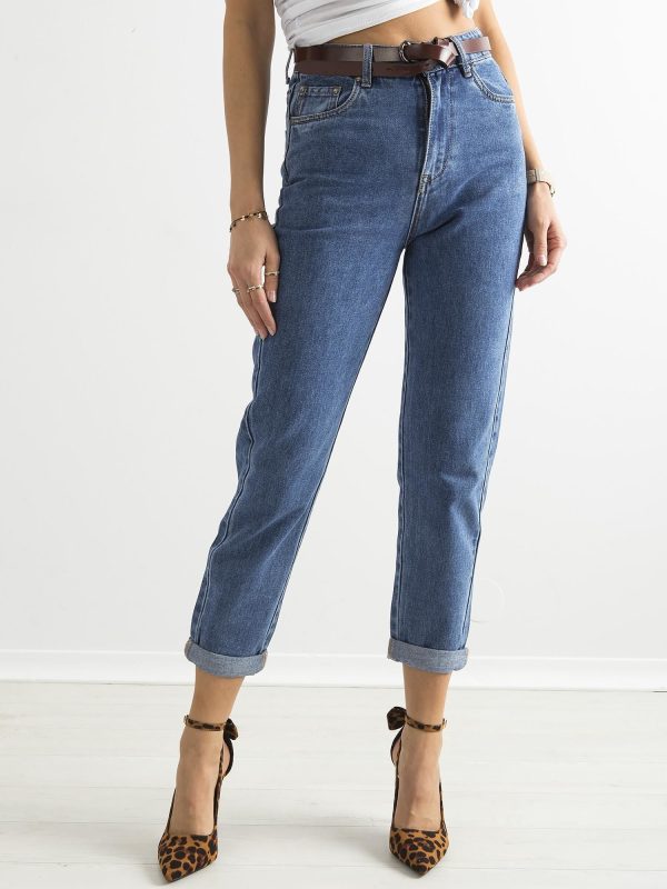 Wholesale Women's pants mom jeans blue