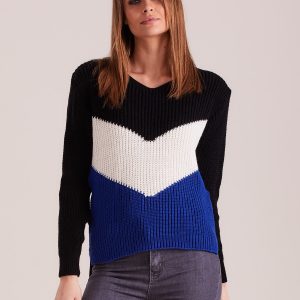 Wholesale Black color block sweater