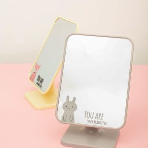 Wholesale Light Grey Folding Cosmetic Mirror With Lettering