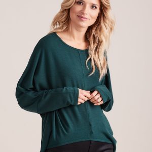 Wholesale Dark green asymmetrical oversize blouse