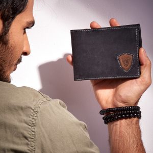 Wholesale Black Leather Men's Wallet With Emblem