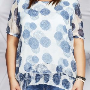 Wholesale Blue mist blouse in colorful patterns PLUS SIZE