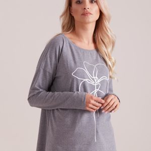 Wholesale Long sleeve blouse dark grey