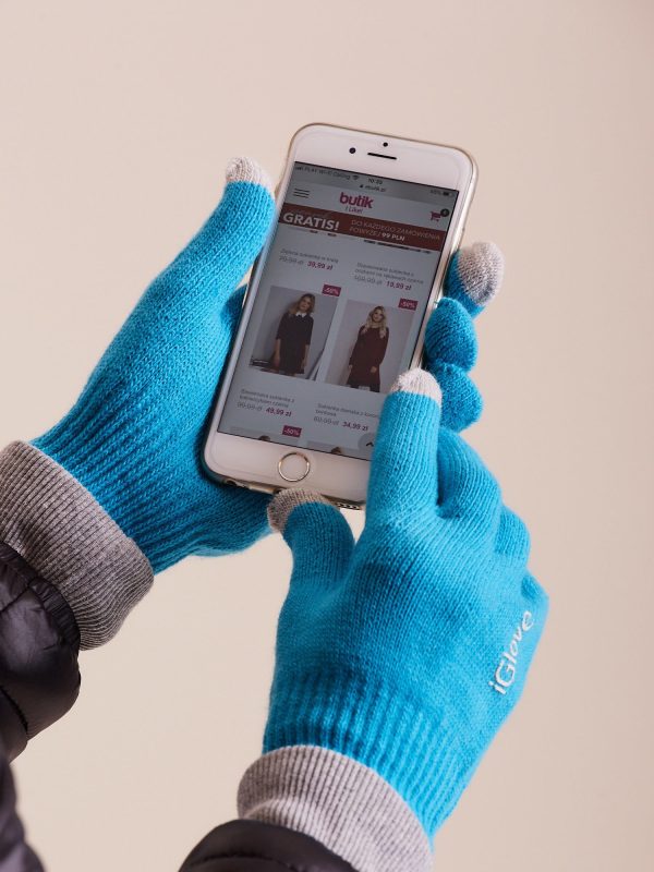 Wholesale Blue Touch Screen Gloves