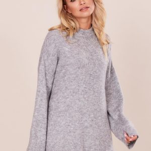 Wholesale Gray asymmetric oversize sweater