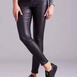 Wholesale Waxed skinny pants black