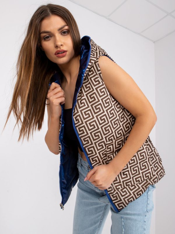 Wholesale Blue Reversible Addison Hooded Vest