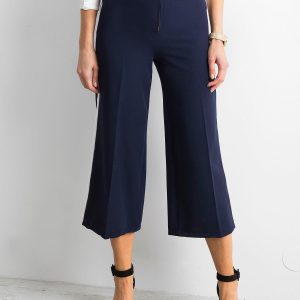 Wholesale Wide trousers with stripes navy blue