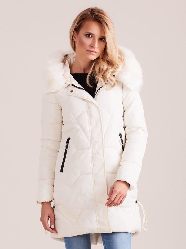 Wholesale Ecru quilted jacket for winter