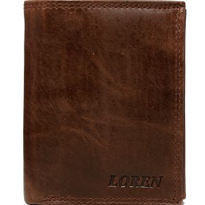 Wholesale Men's wallet leather without clasp brown