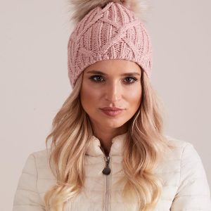 Wholesale Light pink knitted hat