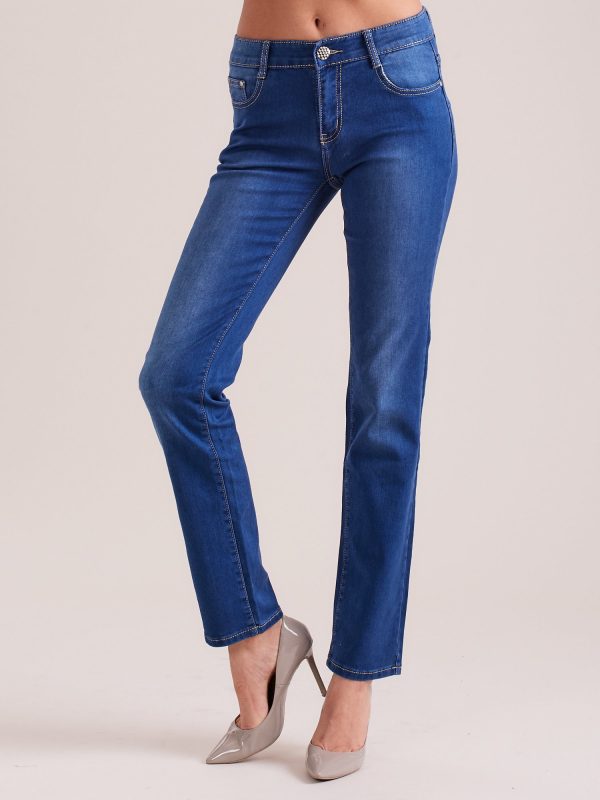 Wholesale Blue denim pants regular