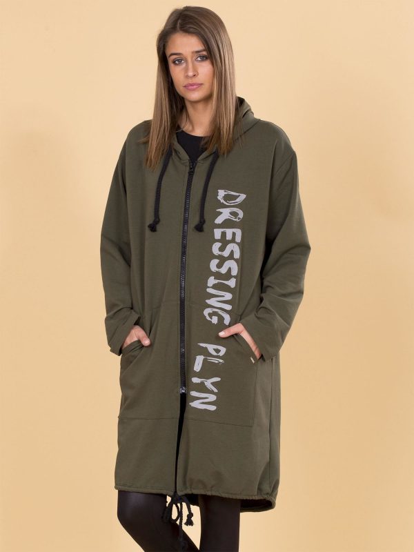 Wholesale Khaki Long Hoodie