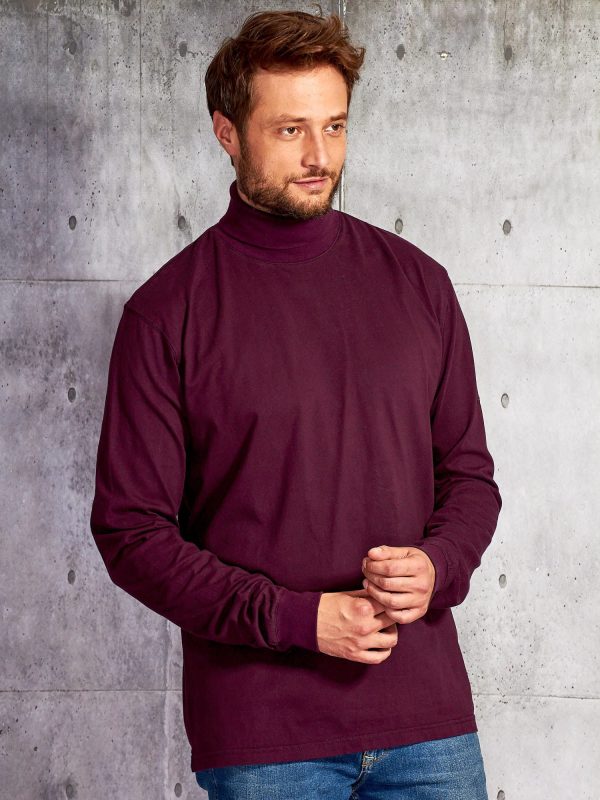 Wholesale Purple men's turtleneck blouse