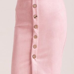 Wholesale Suede pencil skirt light pink