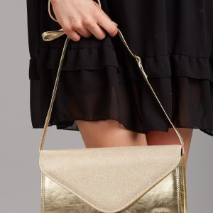 Wholesale Gold large clutch bag with strap