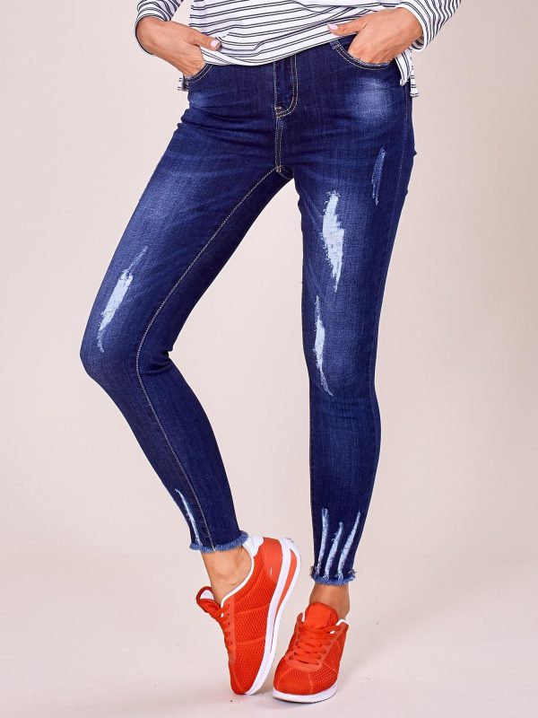 Wholesale Dark blue skinny jeans