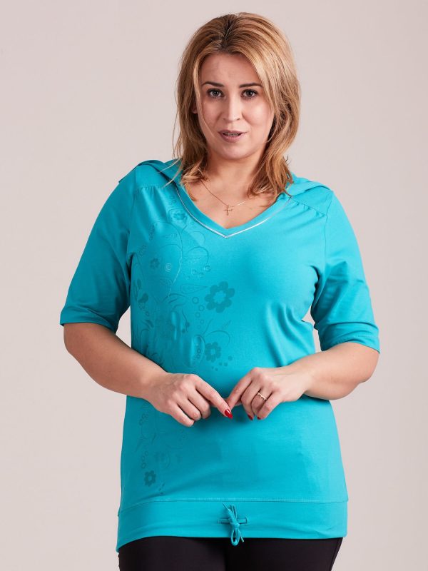 Wholesale Sweatshirt with green print plus size