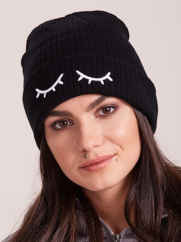 Wholesale Black light cap with eyelashes