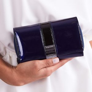 Wholesale Navy Blue Patent Leather Wallet