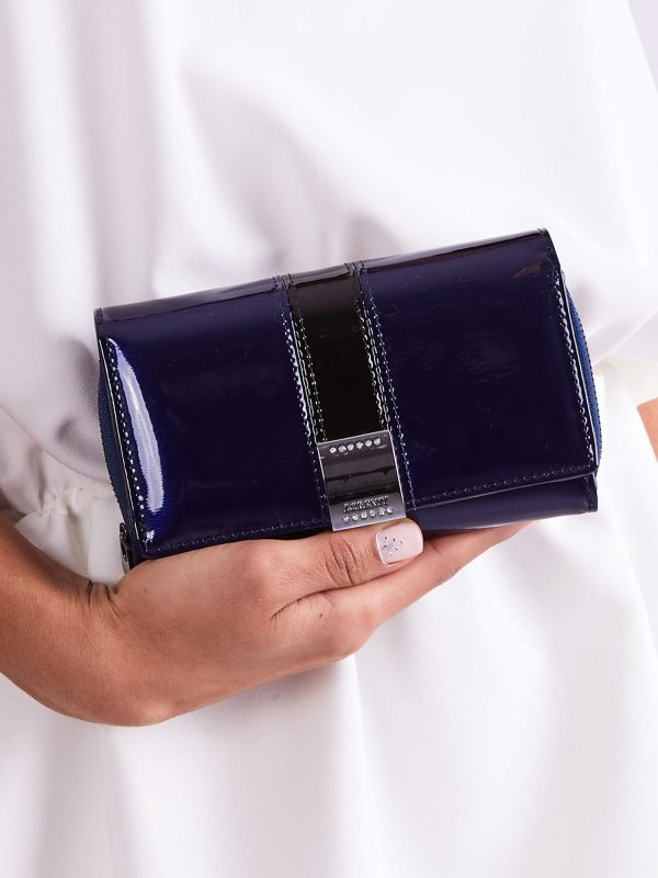 Wholesale Navy Blue Patent Leather Wallet