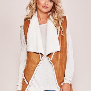 Wholesale Brown vest on artificial coat