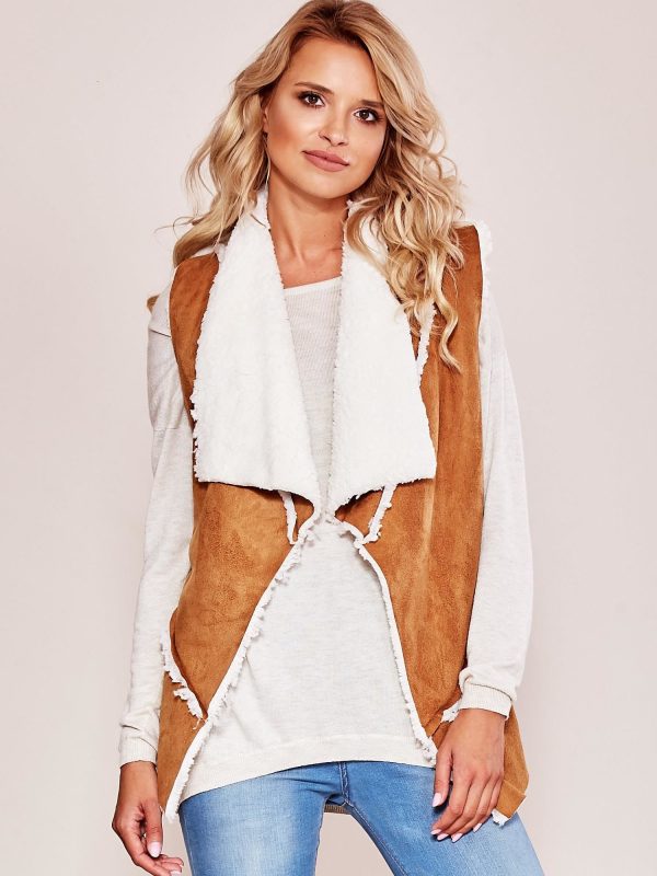 Wholesale Brown vest on artificial coat