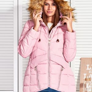 Wholesale Pink down short coat with quilting