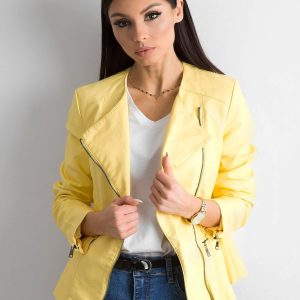 Wholesale Yellow leatherette jacket