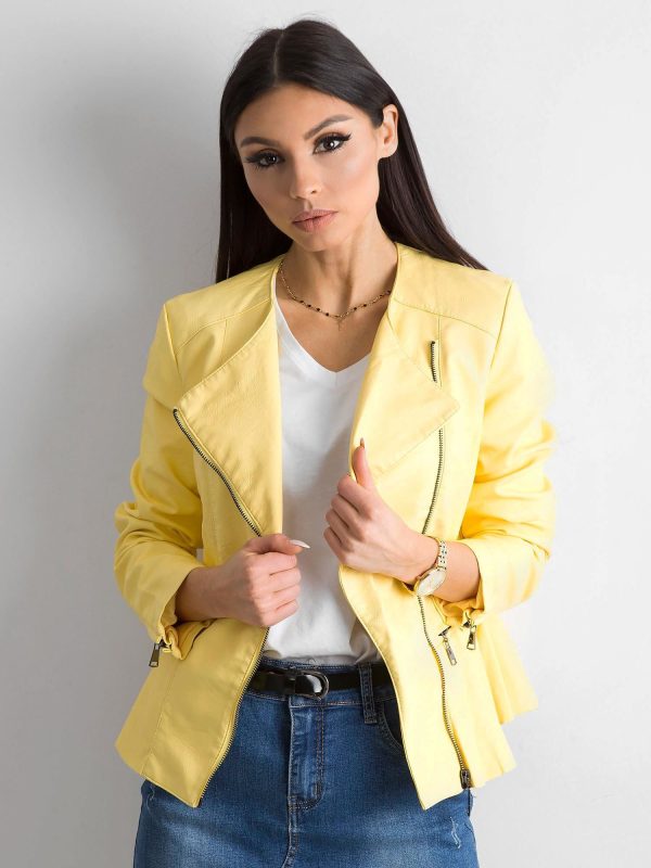 Wholesale Yellow leatherette jacket