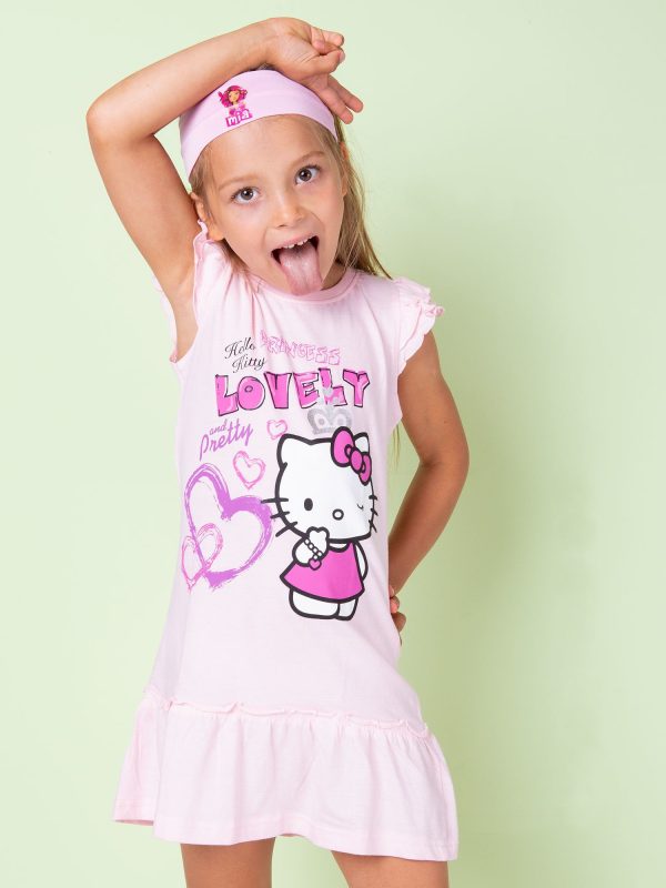 Wholesale Pink dress for girl HELLO KITTY