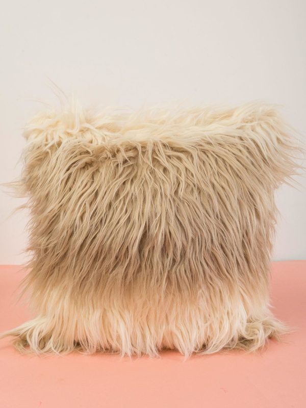 Wholesale Beige Hairy Decorative Pillow