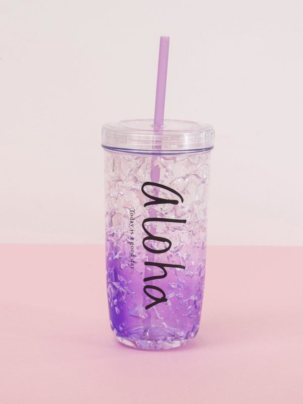 Wholesale Purple mug with straw