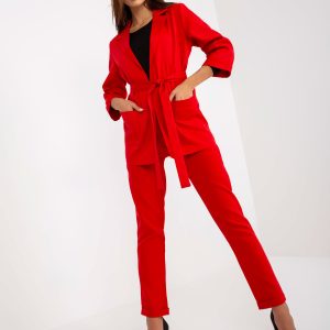 Wholesale Rotes, Elegants Damen Set with Blazer und Einband