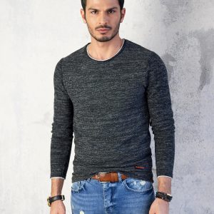 Wholesale Black melange sweater for men