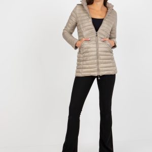 Wholesale Dark beige double-sided transition jacket with hood