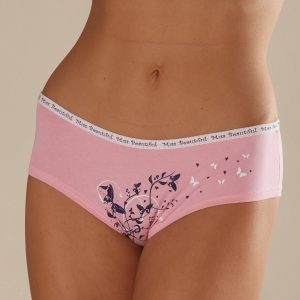 Wholesale Pale Pink Printed Shorts Panties