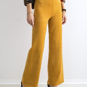 Wholesale Mustard wide corduroy pants